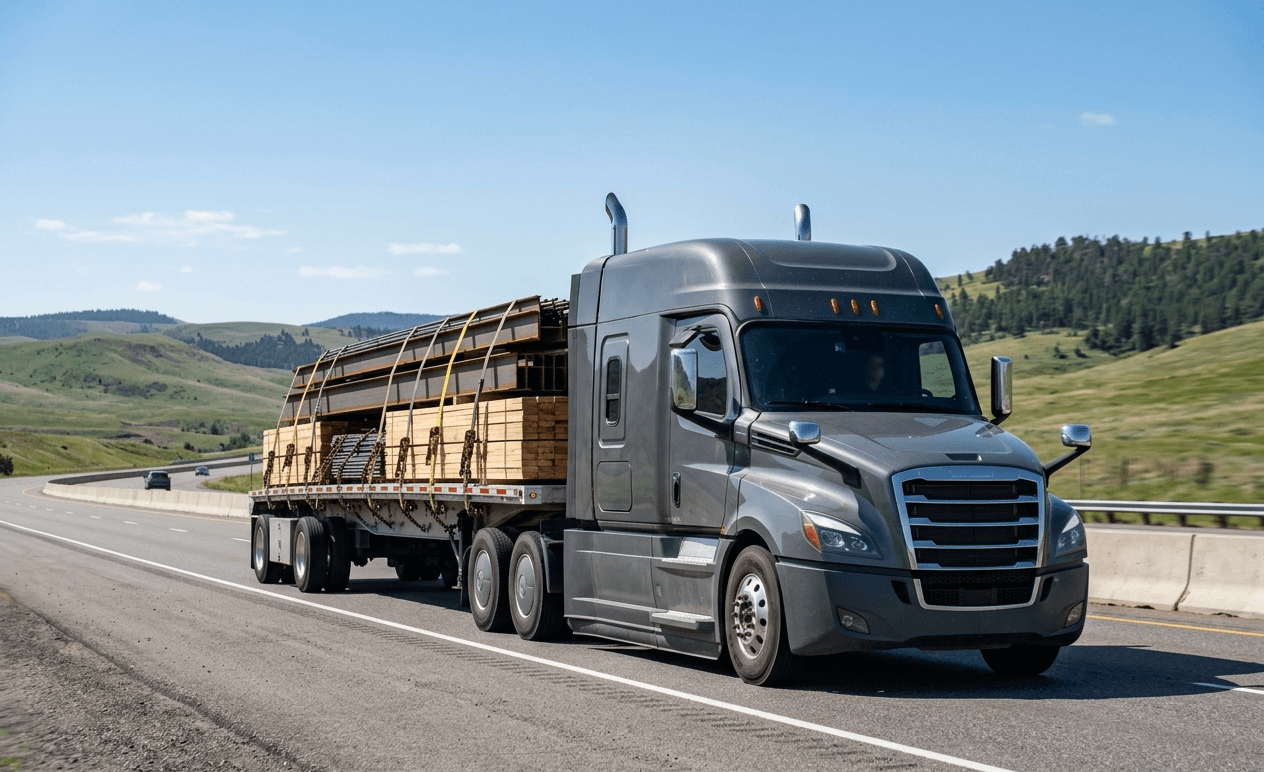 Flatbed freight dispatched by Dexent